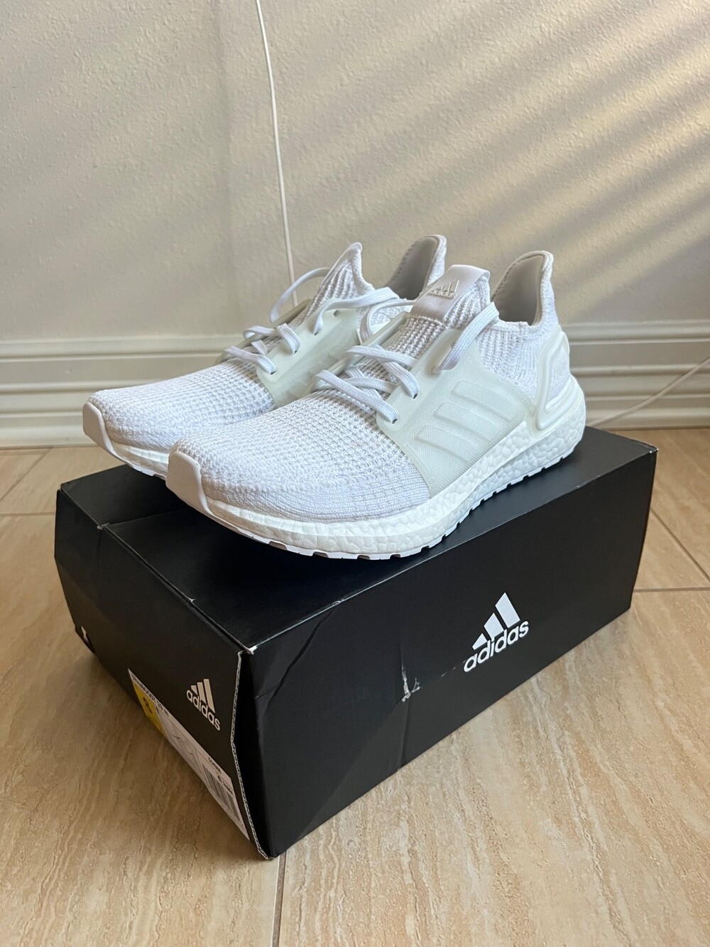Size 8 - Adidas UltraBoost 19 Triple White